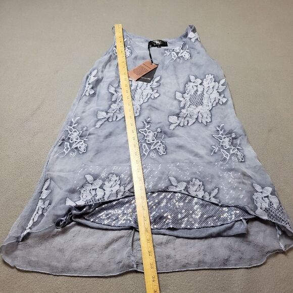 Minkas layered tunic tank top with lace accents size small - Picture 7 of 8